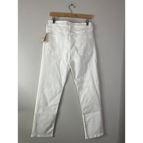 NWT Mother High Waisted Rider Ankle Button Belt Loops Denim Pants White Size: 30 - Picture 7 of 10
